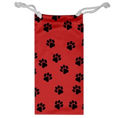 Paw Prints Background Animal Jewelry Bag by HermanTelo