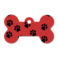 Paw Prints Background Animal Dog Tag Bone (two Sides)