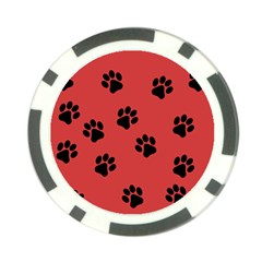 Paw Prints Background Animal Poker Chip Card Guard