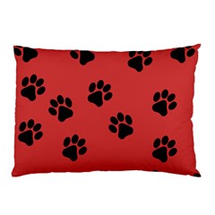 Paw Prints Background Animal Pillow Case by HermanTelo