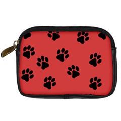 Paw Prints Background Animal Digital Camera Leather Case