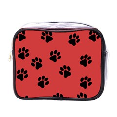 Paw Prints Background Animal Mini Toiletries Bag (one Side)