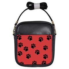 Paw Prints Background Animal Girls Sling Bag