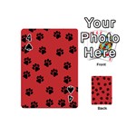 Paw Prints Background Animal Playing Cards Double Sided (Mini) Front - Spade4