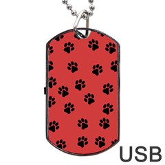 Paw Prints Background Animal Dog Tag Usb Flash (two Sides)