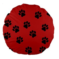 Paw Prints Background Animal Large 18  Premium Round Cushions by HermanTelo