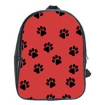 Paw Prints Background Animal School Bag (XL) Front