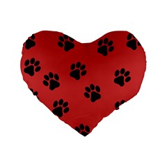 Paw Prints Background Animal Standard 16  Premium Heart Shape Cushions