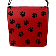 Paw Prints Background Animal Flap Closure Messenger Bag (l)