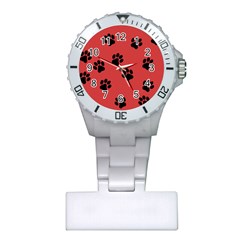 Paw Prints Background Animal Plastic Nurses Watch