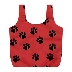 Paw Prints Background Animal Full Print Recycle Bag (l) by HermanTelo