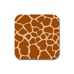 Giraffe Skin Pattern Rubber Square Coaster (4 pack)  Front