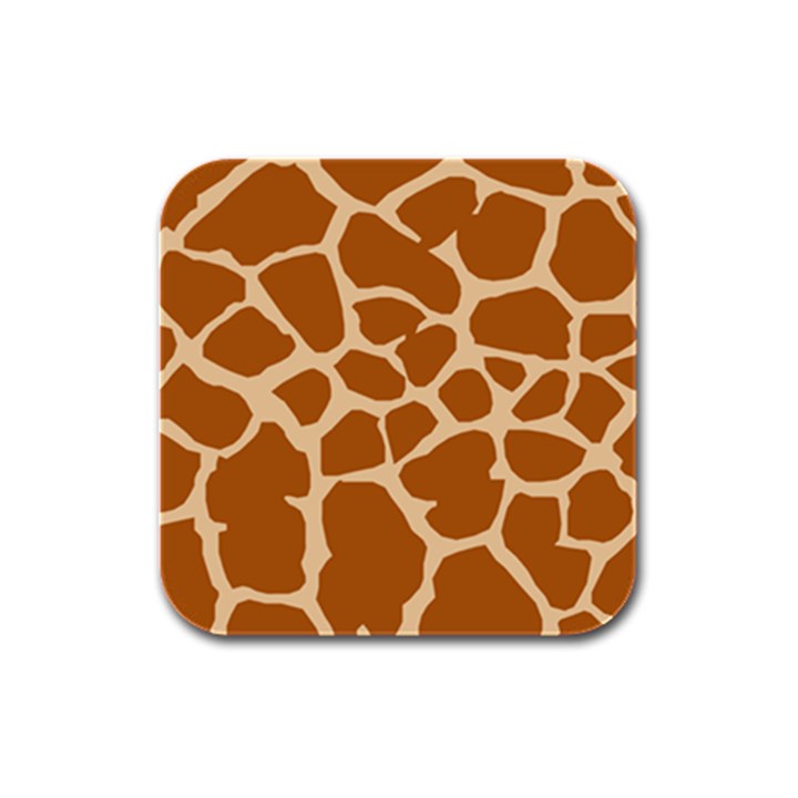 Giraffe Skin Pattern Rubber Square Coaster (4 pack) 