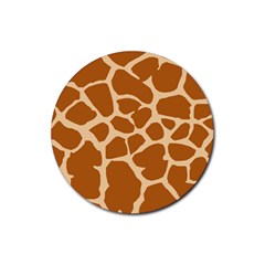 Giraffe Skin Pattern Rubber Coaster (round)  by HermanTelo