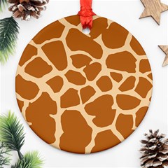 Giraffe Skin Pattern Round Ornament (two Sides)