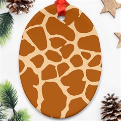 Giraffe Skin Pattern Oval Ornament (two Sides) by HermanTelo