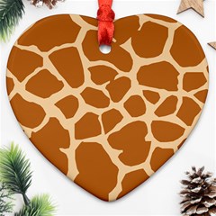 Giraffe Skin Pattern Heart Ornament (two Sides)