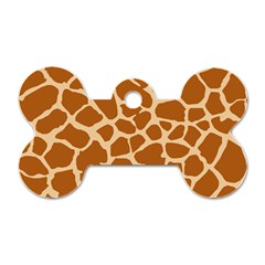 Giraffe Skin Pattern Dog Tag Bone (two Sides) by HermanTelo