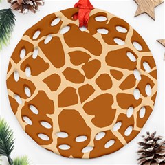 Giraffe Skin Pattern Ornament (round Filigree)