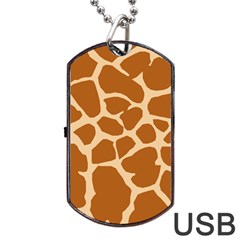 Giraffe Skin Pattern Dog Tag Usb Flash (two Sides)