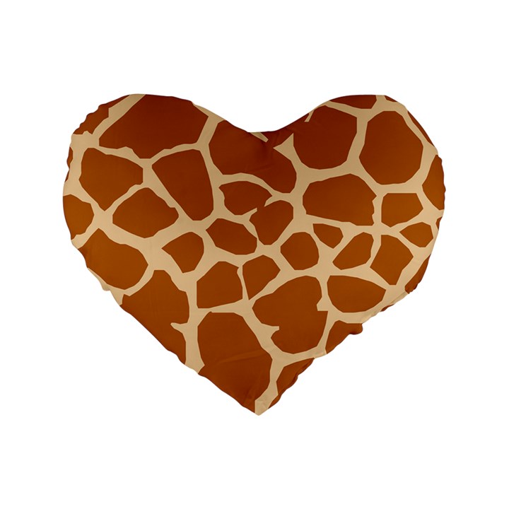 Giraffe Skin Pattern Standard 16  Premium Heart Shape Cushions