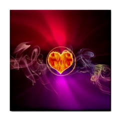 Flame Heart Smoke Love Fire Tile Coasters by HermanTelo