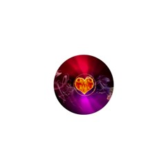 Flame Heart Smoke Love Fire 1  Mini Buttons by HermanTelo