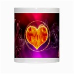 Flame Heart Smoke Love Fire White Mugs Center