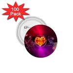 Flame Heart Smoke Love Fire 1.75  Buttons (100 pack)  Front