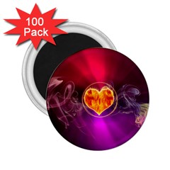 Flame Heart Smoke Love Fire 2 25  Magnets (100 Pack)  by HermanTelo