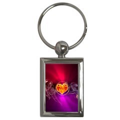 Flame Heart Smoke Love Fire Key Chains (rectangle)  by HermanTelo