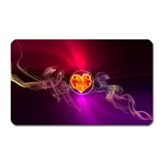 Flame Heart Smoke Love Fire Magnet (rectangular) by HermanTelo