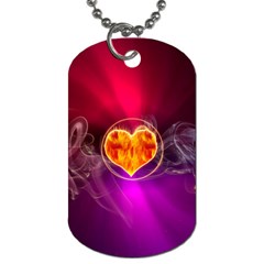 Flame Heart Smoke Love Fire Dog Tag (one Side)