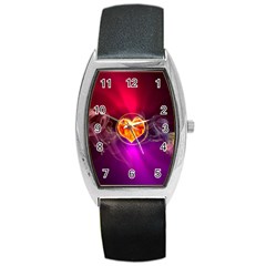 Flame Heart Smoke Love Fire Barrel Style Metal Watch