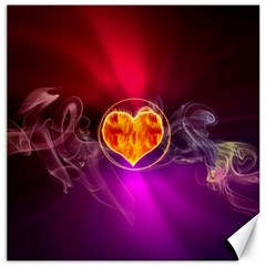 Flame Heart Smoke Love Fire Canvas 12  X 12  by HermanTelo