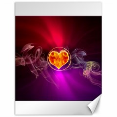 Flame Heart Smoke Love Fire Canvas 12  X 16 