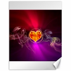 Flame Heart Smoke Love Fire Canvas 18  X 24  by HermanTelo