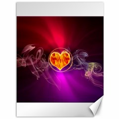 Flame Heart Smoke Love Fire Canvas 36  X 48 