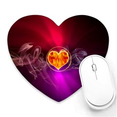 Flame Heart Smoke Love Fire Heart Mousepads by HermanTelo