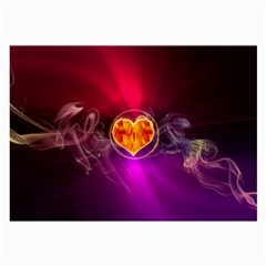 Flame Heart Smoke Love Fire Large Glasses Cloth by HermanTelo