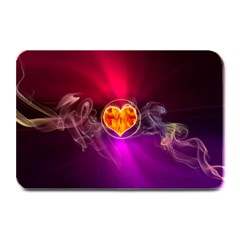 Flame Heart Smoke Love Fire Plate Mats by HermanTelo