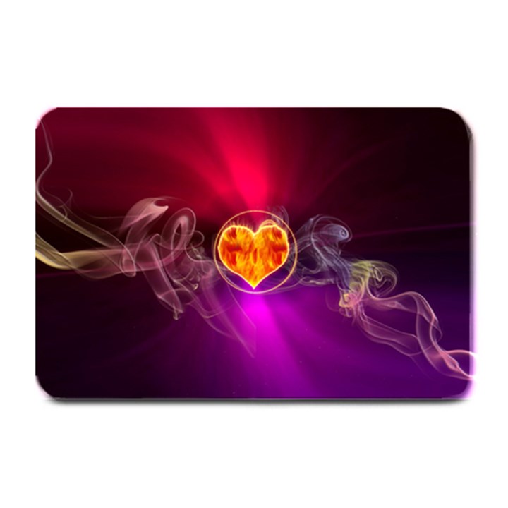 Flame Heart Smoke Love Fire Plate Mats