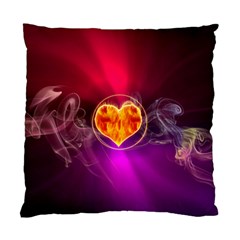 Flame Heart Smoke Love Fire Standard Cushion Case (two Sides) by HermanTelo