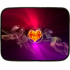 Flame Heart Smoke Love Fire Double Sided Fleece Blanket (mini)  by HermanTelo