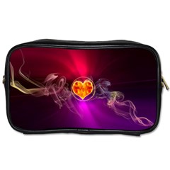 Flame Heart Smoke Love Fire Toiletries Bag (one Side)