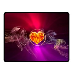 Flame Heart Smoke Love Fire Fleece Blanket (small) by HermanTelo