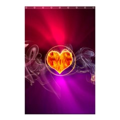 Flame Heart Smoke Love Fire Shower Curtain 48  X 72  (small)  by HermanTelo