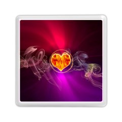 Flame Heart Smoke Love Fire Memory Card Reader (square) by HermanTelo