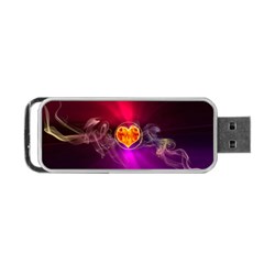 Flame Heart Smoke Love Fire Portable Usb Flash (one Side) by HermanTelo