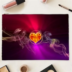 Flame Heart Smoke Love Fire Cosmetic Bag (xxl) by HermanTelo